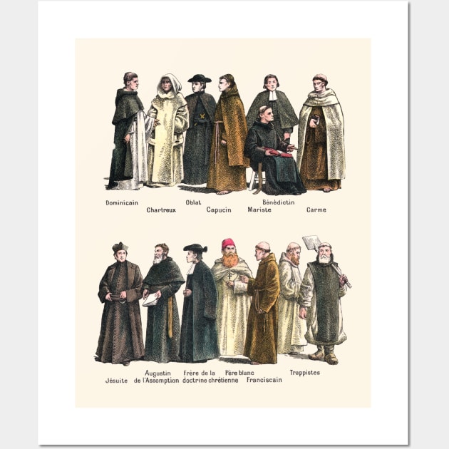 Orders of Religious from an Antique Illustration Wall Art by Catholicamtees